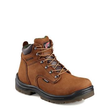 Red Wing Férfi King Toe 6-inch Safety Toe Vízálló Bakancs Barna